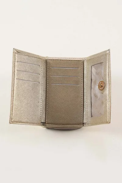 Gold Bol Kartlıklı Fermuarlı Cüzdan 451888