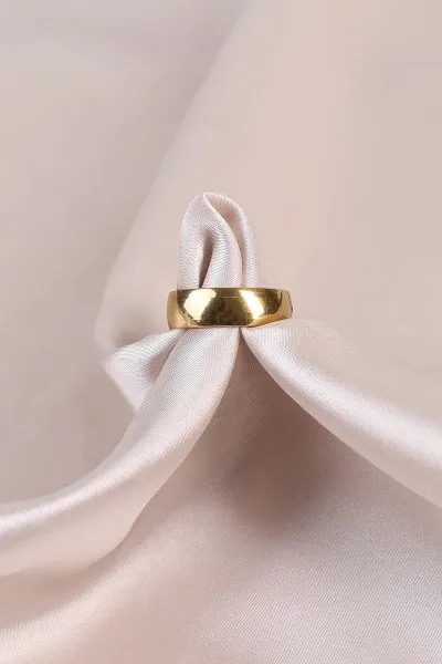 Gold Bombeli Kalın Alyans 491774