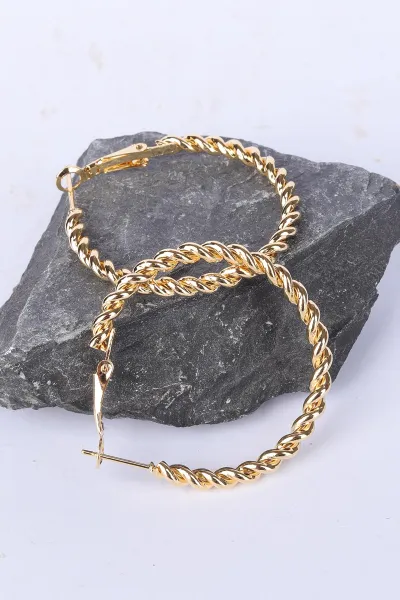 Gold Burgu Model Halka Küpe 330905