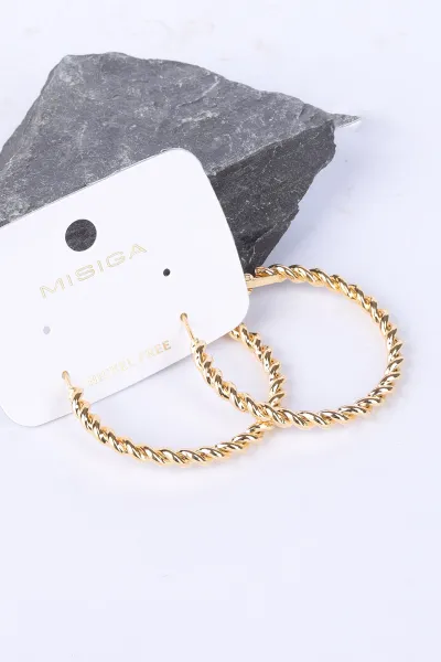 Gold Burgu Model Halka Küpe 330905