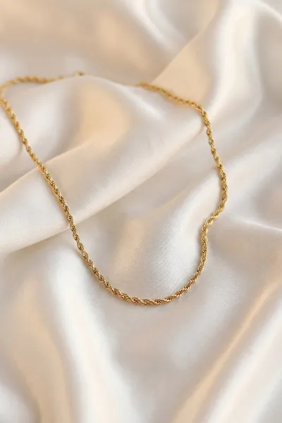 Gold Burgu Model İnce Unisex Çelik Zincir 431362