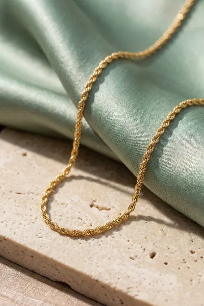 Gold Burgu Model Kalın Unisex Çelik Zincir 431366