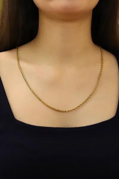 Gold Burgu Model Orta Unisex Çelik Zincir 426896