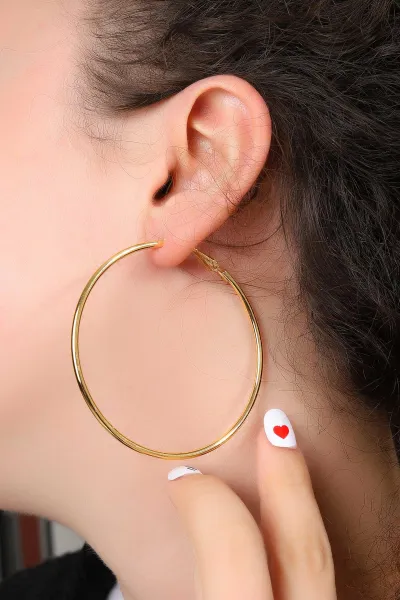 Gold Çap 6 Cm Halka Küpe 302032