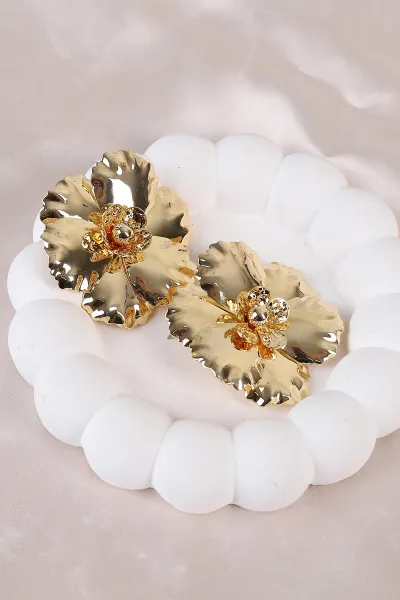 Gold Çiçek  Küpe 486482