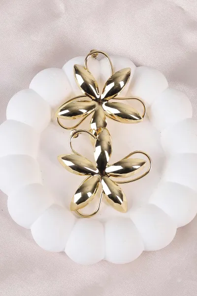 Gold Çiçek Küpe 486484