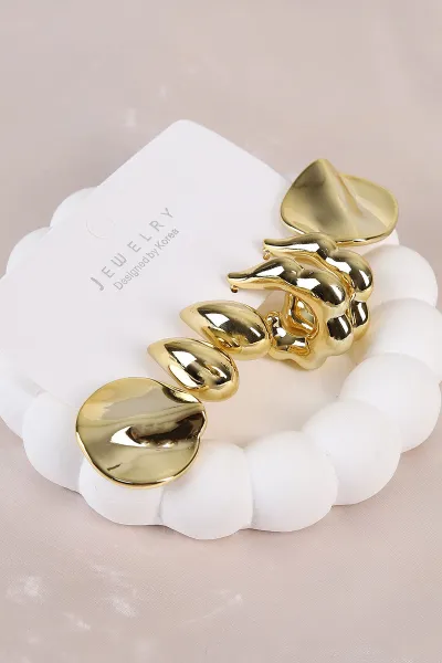 Gold Çoklu Karışık Model Plastik Küpe Seti 484668