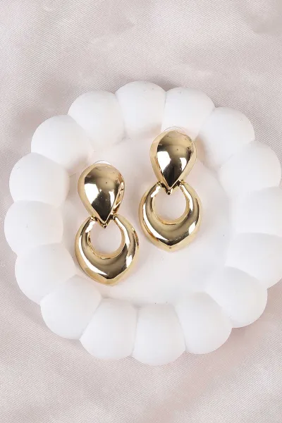Gold Damla Model Sarkıklı Küpe 486477