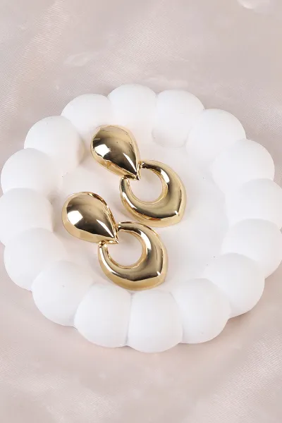 Gold Damla Model Sarkıklı Küpe 486477