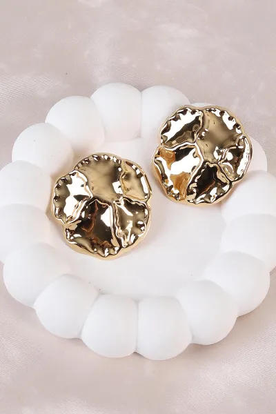 Gold Düğme Küpe 486469