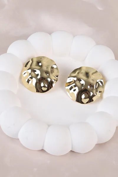 Gold Düğme Küpe 486481