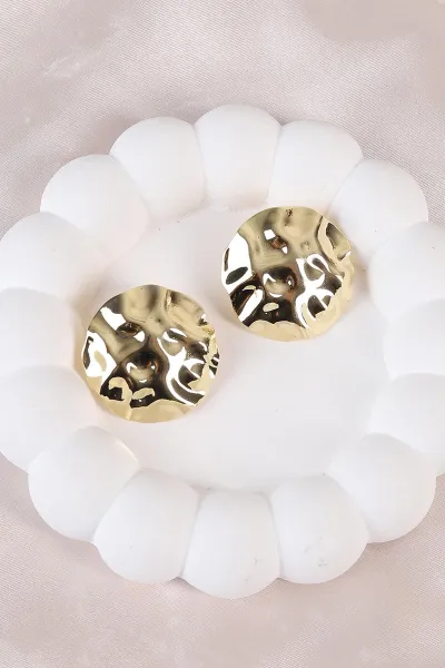 Gold Düğme Küpe 486481