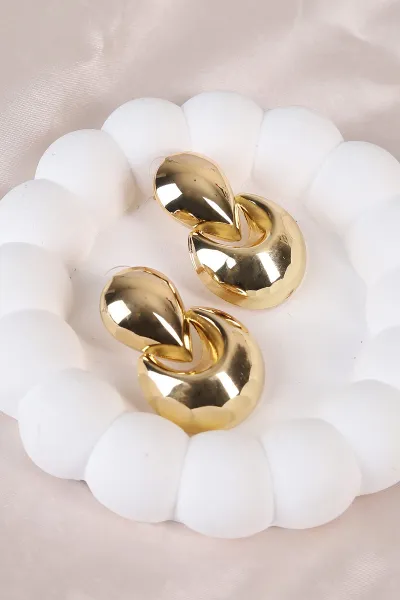 Gold Düğme Küpe 486488