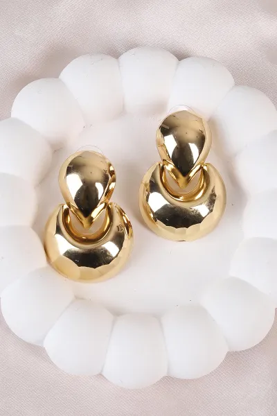 Gold Düğme Küpe 486488