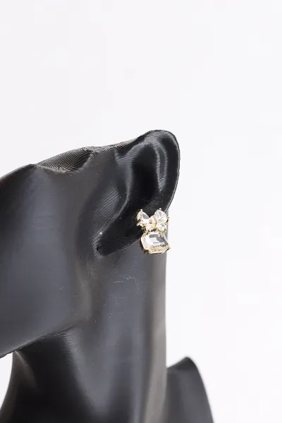 Gold Fiyonk Model Baget Taşlı  Küpe 371012