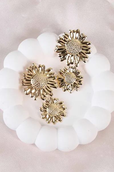 Gold Güneş Küpe 486493
