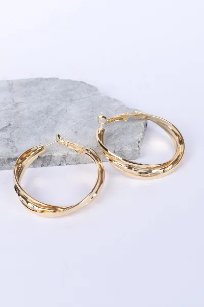 Gold İçe İçe Geçmeli Sarmal Model Küpe 330941