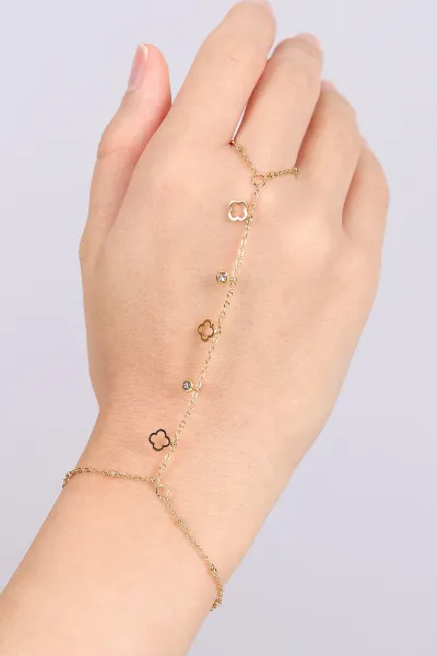 Gold İçi Boş Yonca Model Şık Şahmeran 477672