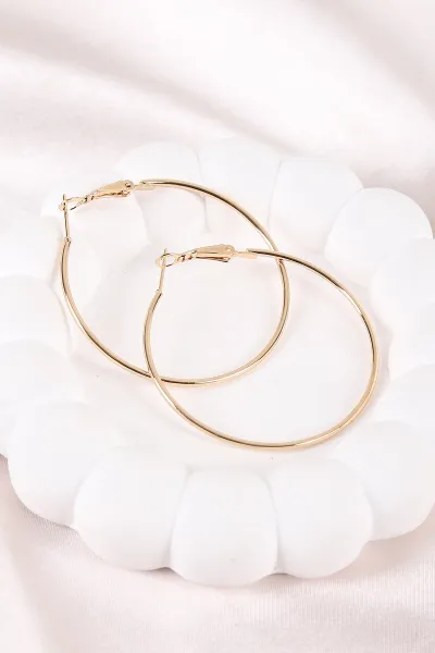 Gold İnce  Orta Boy Halka  Küpe 448918