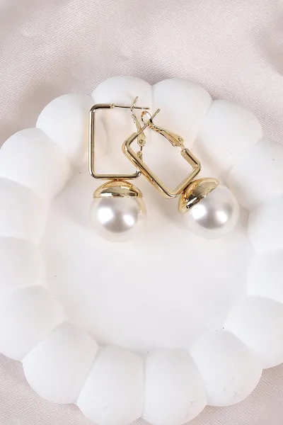Gold İncili Küpe 486486