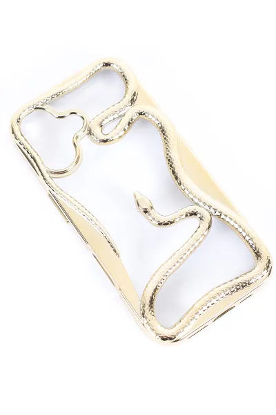 Gold İPhone 16 Uyumlu Desenli Snake Serisi Sert Slikon Telefon Kılıfı 390777