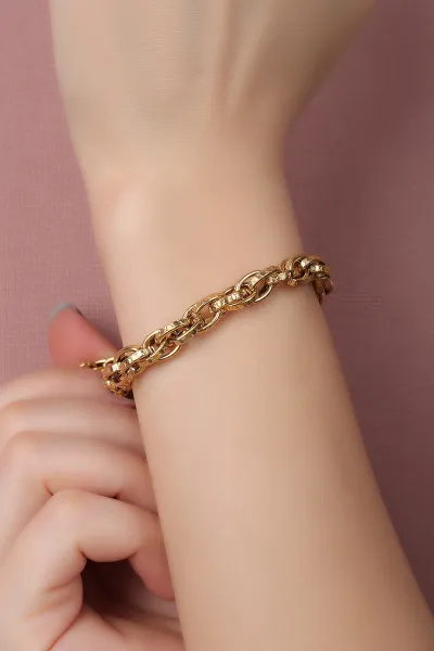 Gold İşlemeli Çelik Bileklik 309671