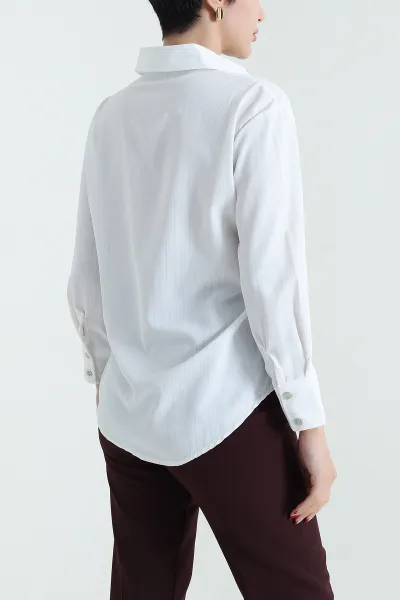 Gold Jessica Kumaş Çizgili Kadın Gömlek 431591