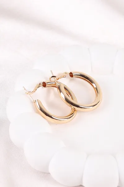 Gold Kalın Boru Halka Küçük Boy Küpe 448829