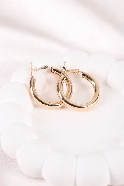Gold Kalın Boru Halka Küçük Boy Küpe 448829