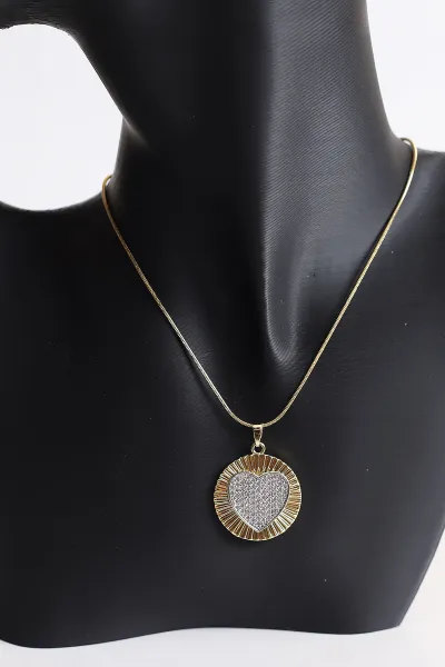 Gold Kalp Model  Çelik Kolye 370510
