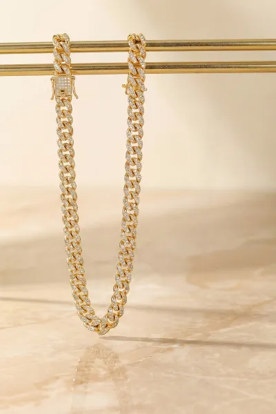 Gold Oval Kesim Zirkon Taşlı Gurmet Kolye 433533