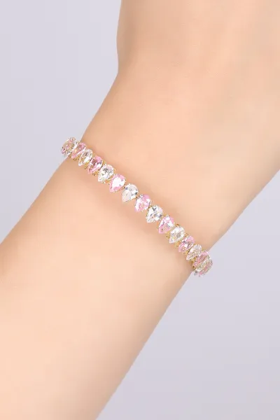 Gold Pembe Damla  Taşlı Bilezik 479594