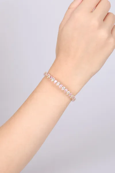 Gold Pembe Damla  Taşlı Bilezik 479594