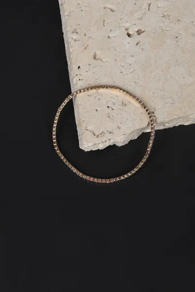Gold Renkli Su Yolu Taşlı Lastikli Bileklik 308375