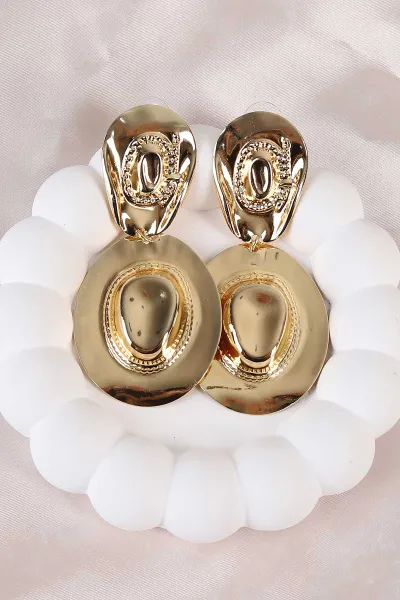 Gold Şapka Küpe 486492