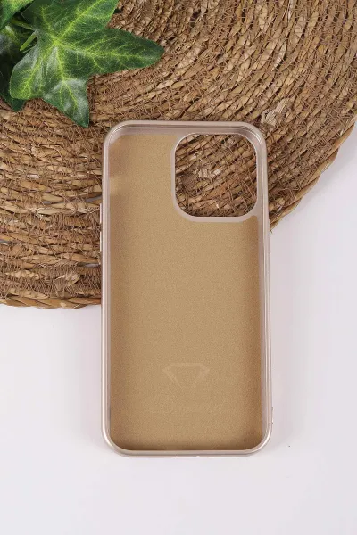 Gold TeknoCase İPhone 14 Pro Max Uyumlu Dlr Diamond Case Serisi Lens Hediyeli Premium Sert Silikon Telefon Kılıfı 430366