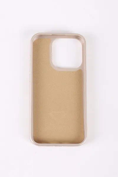 Gold TeknoCase İPhone 15 Pro Uyumlu Dlr Diamond Case Serisi Lens Hediyeli Premium Sert Silikon Telefon Kılıfı 430375