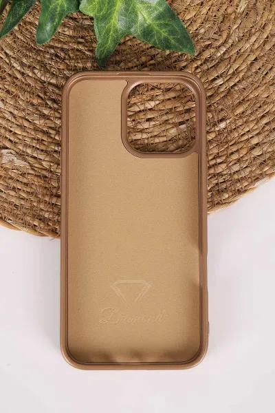Gold TeknoCase İPhone 16 Pro Max Uyumlu Perfect Diamond Case Serisi Taşlı Lens Hediyeli Sert Silikon Telefon Kılıfı 480851