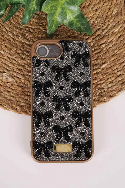 Gold TeknoCase İPhone 16E & 17E Uyumlu Perfect Diamond Case Serisi Taşlı Lens Hediyeli Sert Silikon Telefon Kılıfı 480894