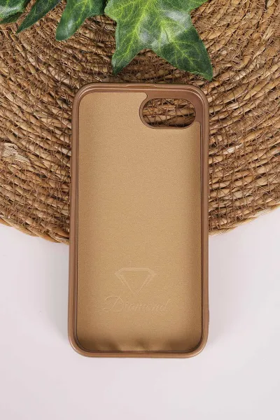 Gold TeknoCase İPhone 16E & 17E Uyumlu Perfect Diamond Case Serisi Taşlı Lens Hediyeli Sert Silikon Telefon Kılıfı 480894