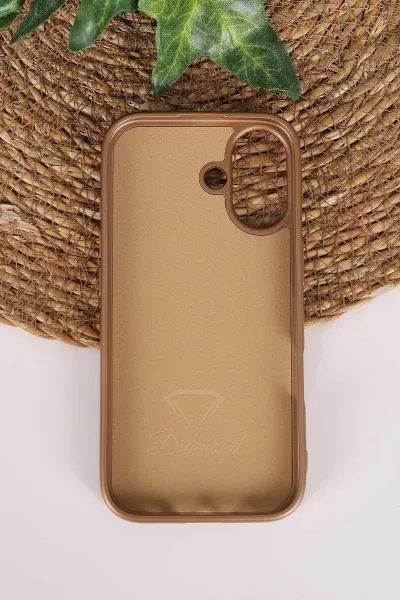Gold TeknoCase İPhone 17 Uyumlu Perfect Diamond Case Serisi Taşlı Lens Hediyeli Sert Silikon Telefon Kılıfı 480857