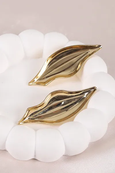 Gold Yaprak Küpe 450852