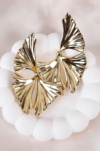 Gold Yaprak Küpe 486485