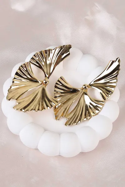 Gold Yaprak Küpe 486485
