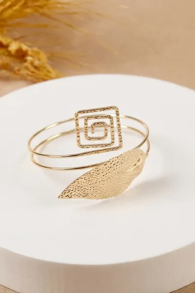 Gold Yaprak Model  Ayarlanabilir  Kol Üstü Pazu Bilekliği 471150