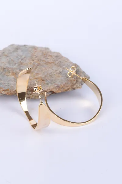 Gold Yarım Ay Model Küpe 330901