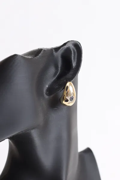 Gold Yıldız Detaylı   Zirkon Taşlı  Küpe 371429
