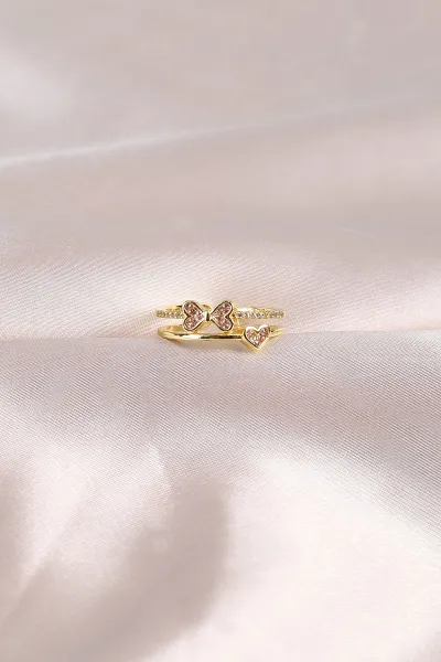 Gold Zirkon  Taşlı Ayarlanabilen Zarif  Yüzük 491855