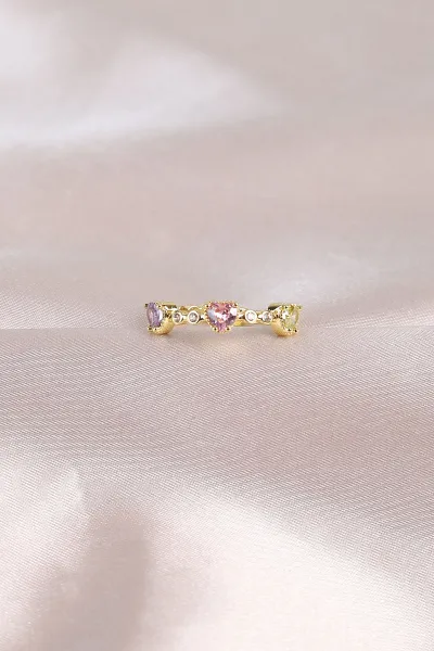 Gold Zirkon  Taşlı Ayarlanabilen Zarif  Yüzük 491886