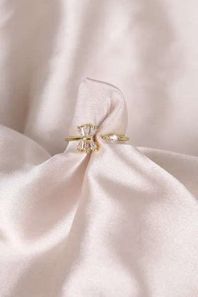 Gold Zirkon  Taşlı Ayarlanabilir Yüzük 479827